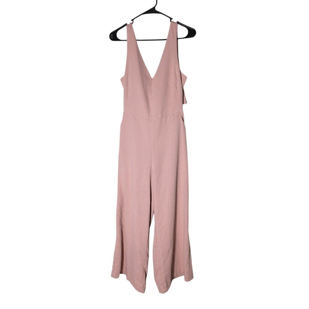 Shine Star Jumpsuit Women's Size Medium Pink Tie Closure Open Back